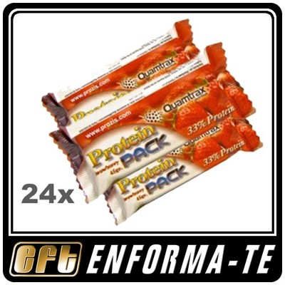 Foto Quamtrax Protein Pack, 24 Barras De 45g (33% De Proteína) Fresa (23,05€/kg)