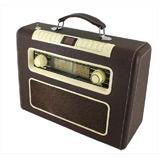 Foto Radio AM / FM estéreo con CD/MP3 en cuero retro