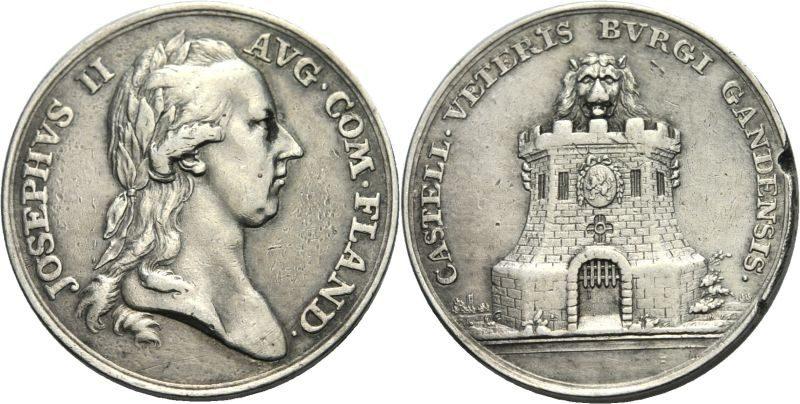 Foto Rdr Belgien Flandern Gent Silbermedaille o J (1781) 1780 1790