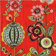 Foto red striped Alexander Henry flower fabric Anastasia