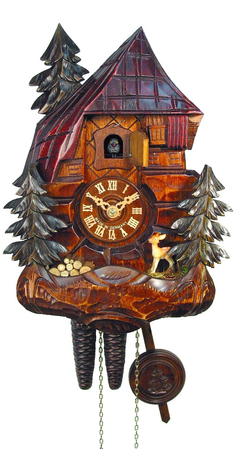Foto Reloj cucú Casa de la selva negra, corzo, banca