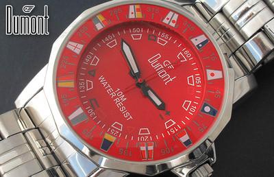 Foto Reloj Hombre Dumont Acero Marine Custom Banderitas Rojo Red Ds Army Militar.22