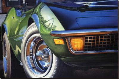 Foto Reproducción en lienzo de la lámina Corvette 1970 in St. Louis de Graham Reynold, 91x137 in.