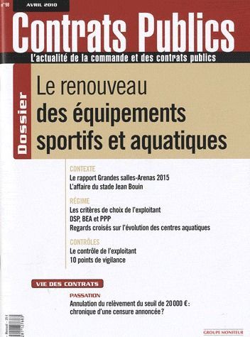 Foto Revue Actualite Commande Contrats Publics T.98; le renouveau des équipements sportifs et aquatiques