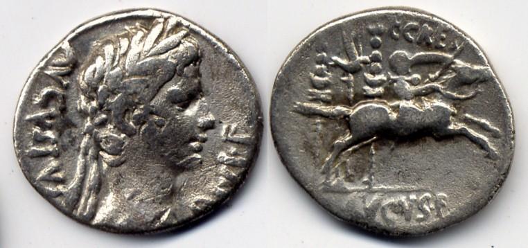 Foto Roman empire / Römische Kaizerzeit Denarius / denar 17-16 Bc