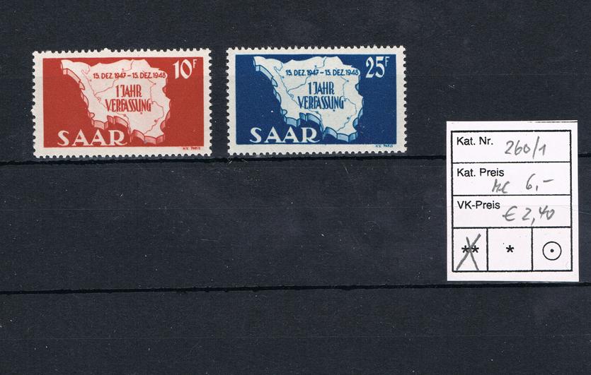 Foto Saarland 2 Werte (10 Fr bis 25 Fr ) 1948