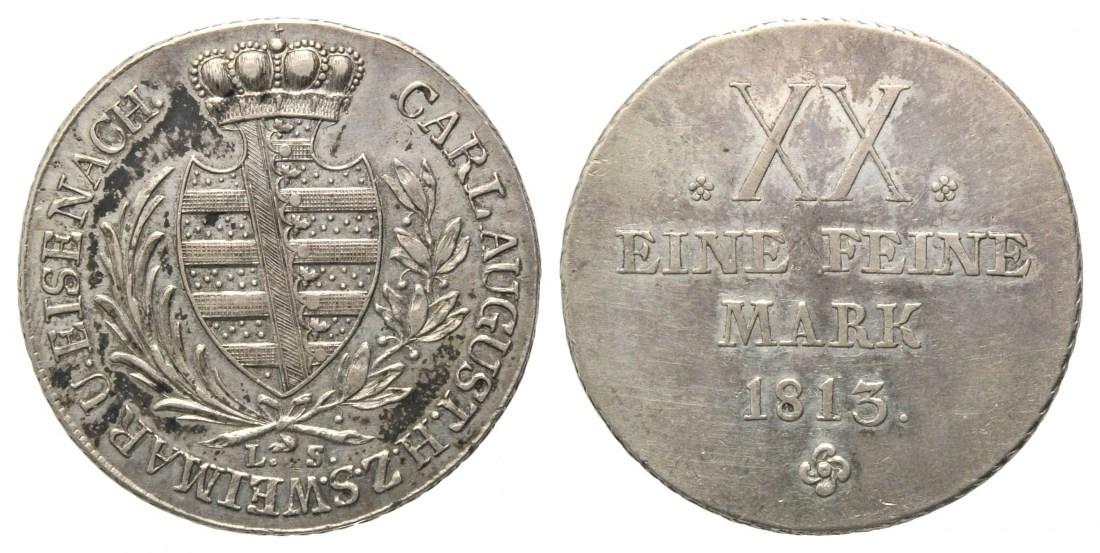 Foto Sachsen-Weimar-Eisenach, Gulden =2/3 Taler 1813 Ls,