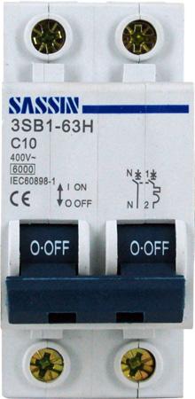 Foto Sassin interruptor magnetotermico 1p+n 10a 6ka 2 modulos