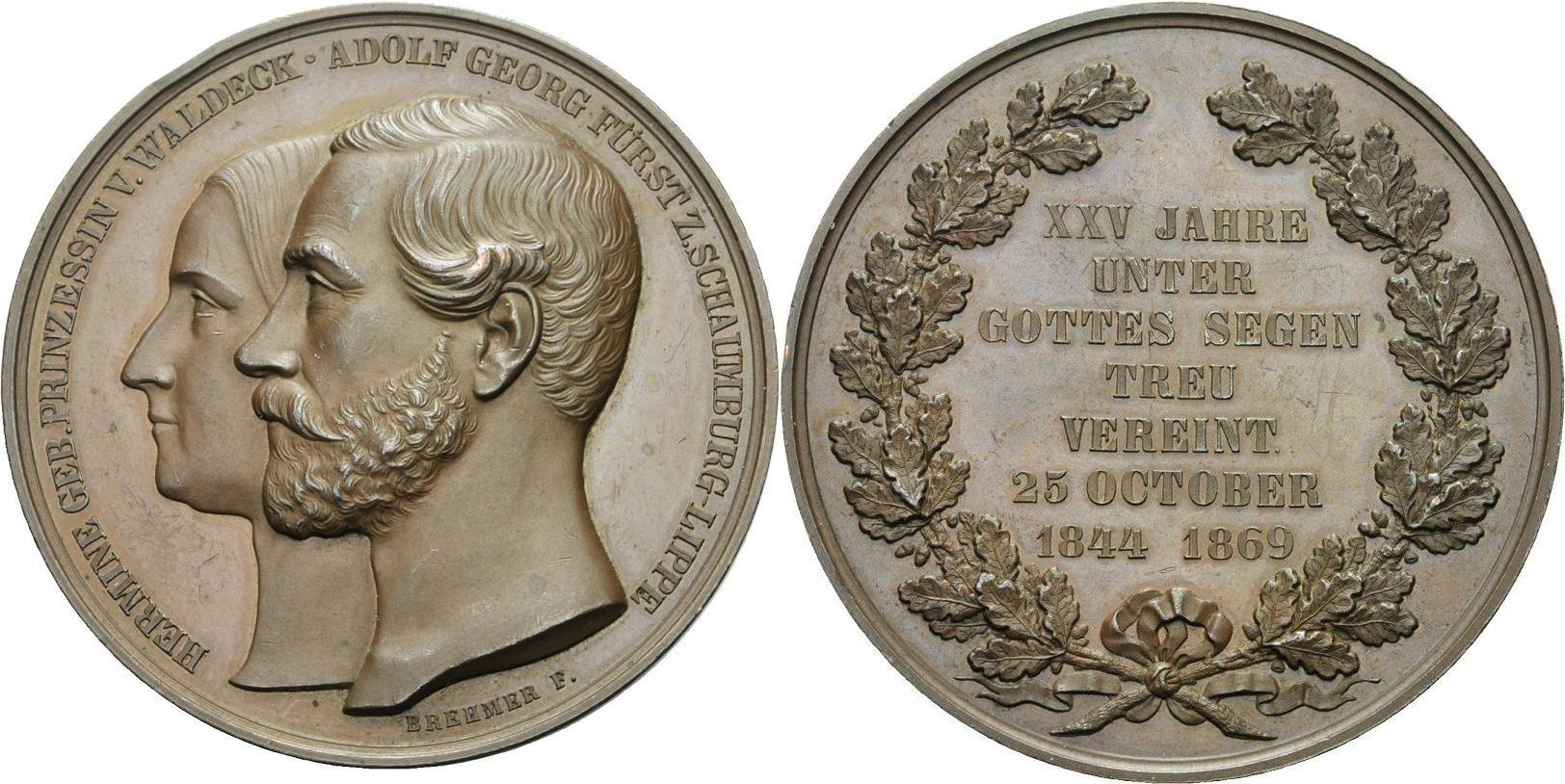 Foto Schaumburg lippe Bronzemedaille 1869