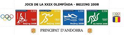 Foto Sello de Andorra francesa 658-661 Olimpiada Pekín 2008
