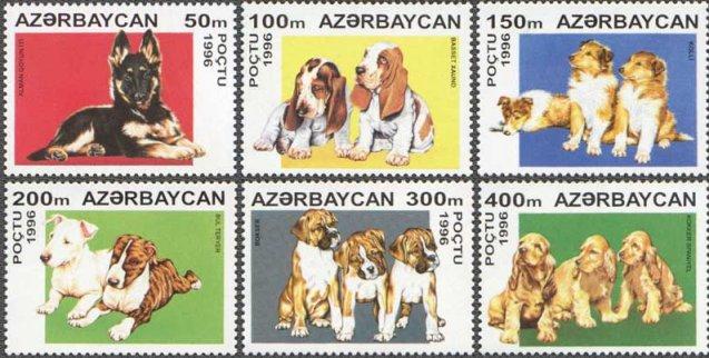 Foto Sello de Azerbaidjan 261-266 Cachorros de perros