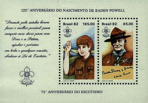 Foto Sello de Brasil 50 75 aniv. Scouts