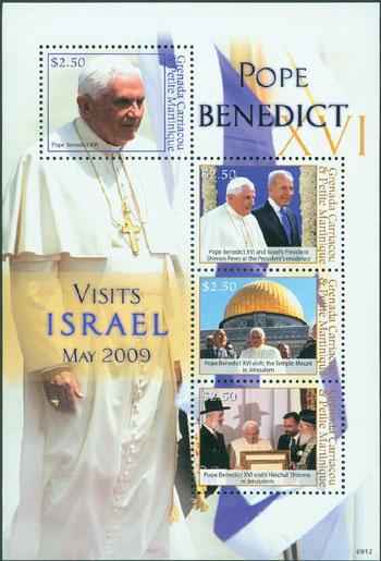 Foto Sello de Grenadinas 3805-3808 Visita a Israel Benedicto XVI