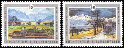 Foto Sello de Liechtenstein 1346-1347 Pinturas de Eugen Schüepp