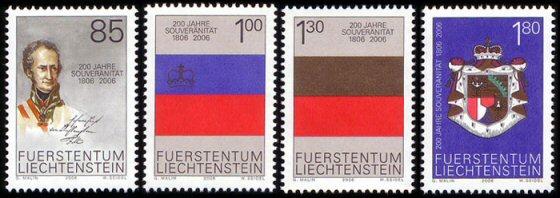 Foto Sello de Liechtenstein 1348-1351 200 años Principado Liechtenstein