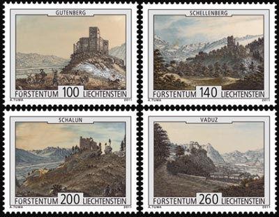 Foto Sello de Liechtenstein 1551-1554 Castillos de Liechtenstein