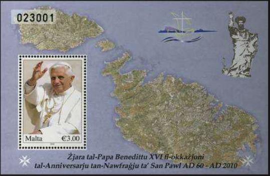 Foto Sello de Malta 45 Visita Benedicto XVI Malta Abril 10