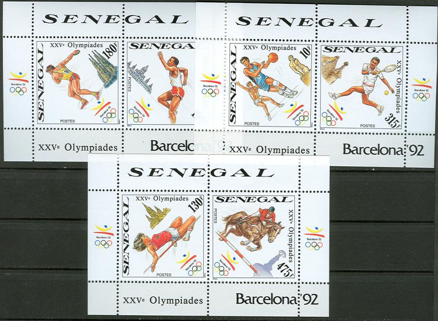 Foto Sello de Senegal 9004-9006 Olimpiada Barcelona 92