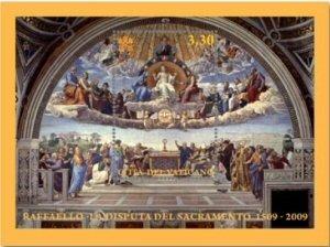 Foto Sello de Vaticano 1504 Frescos de Rafael. De HB 35