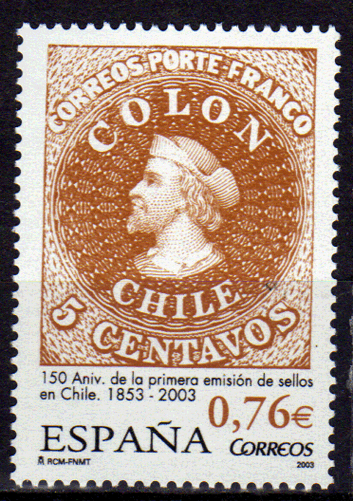 Foto Sellos España II Centenario Correo 2003 3997 Sellos de Chile o