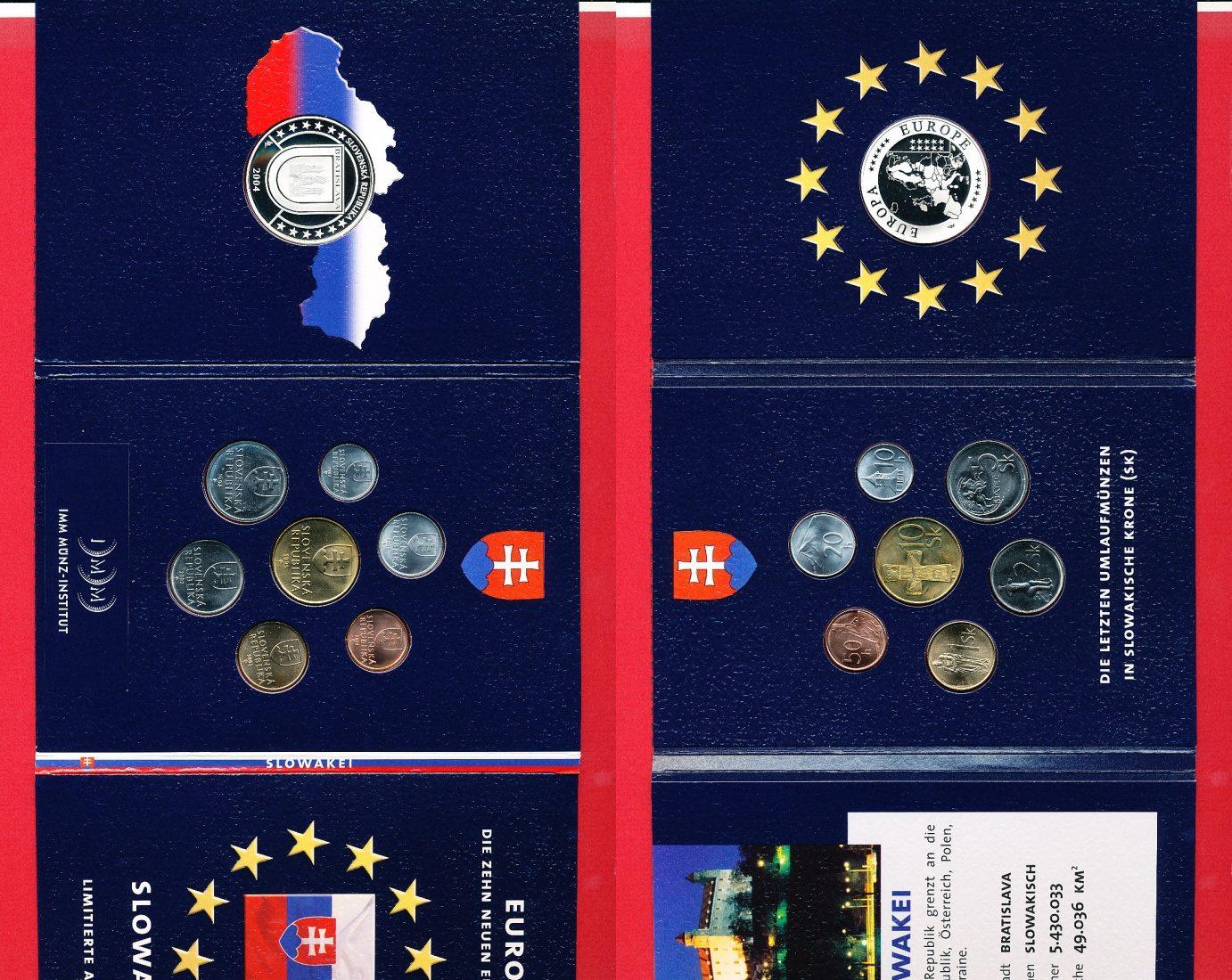 Foto Slowakei Slowakische Krone Kursmünzensatz verschiedene