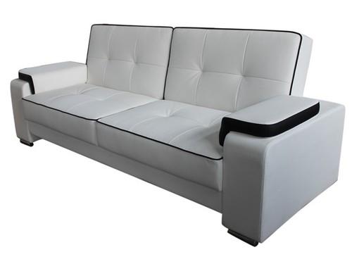 Foto Sofá cama en polipiel de color blanco