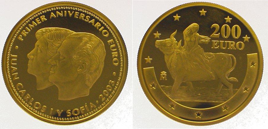 Foto Spanien-Königreich 200 Euro Gold 2003
