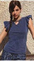 Foto Stix Casual camiseta manga corta mujer 71408 color azul vintage talla