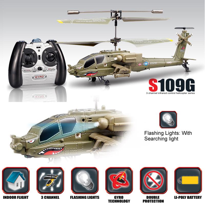 Foto Syma S109G Apache Mini 3.5CH RC Helicopter with Gyro Army Green