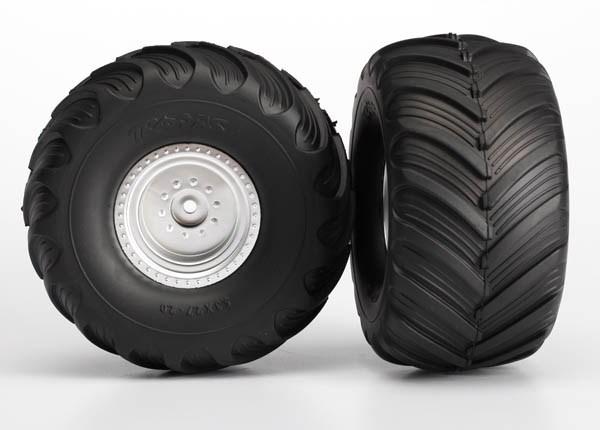 Foto Traxxas 3665 Tires/Wheels Assem Glued Front Monster Jam (2) Para RC Modelos Coches