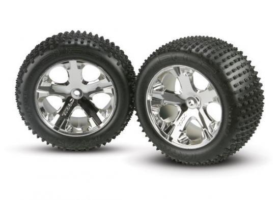 Foto Traxxas 3770 Alias Tyres Pre Glued On All Star Chrome Wheels - 12mm Hex Fit Para RC Modelos Coches