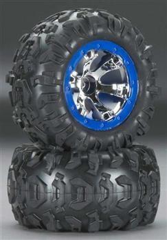 Foto Traxxas 7274 Tires/Wheels Assembled Blue Beadlock 1/16 Summit Para RC Modelos Coches