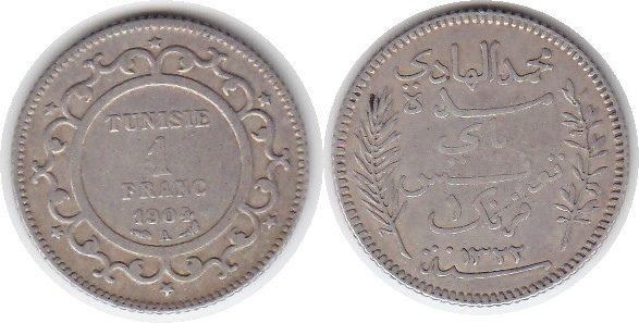 Foto Tunesien Franc 1904