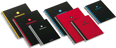 Foto Unipapel cuadernos espiral uniextra 04 folio 100h cuadr 4 envase de 5 uds color negro/rojo (Paquete de 5 unidades)