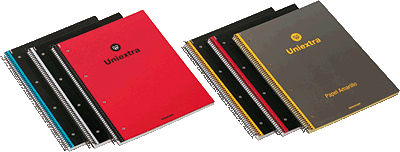 Foto Unipapel cuadernos espiral uniextra 04 mp a4 100h cuadr 5 envase de 5 uds color rojo/negro (Paquete de 5 unidades)