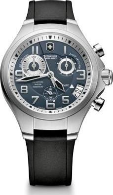 Foto Victorinox Swiss Army Mens Base Camp Stainless Watch - Black Rubber Strap - Blue Dial - 241465