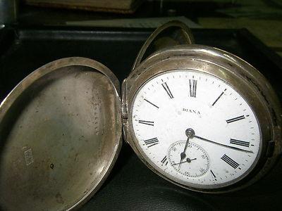 Foto Vintage  Pocket Watch Reloj Bolsillo Montre Poche Orologio Tasca Diana Silver