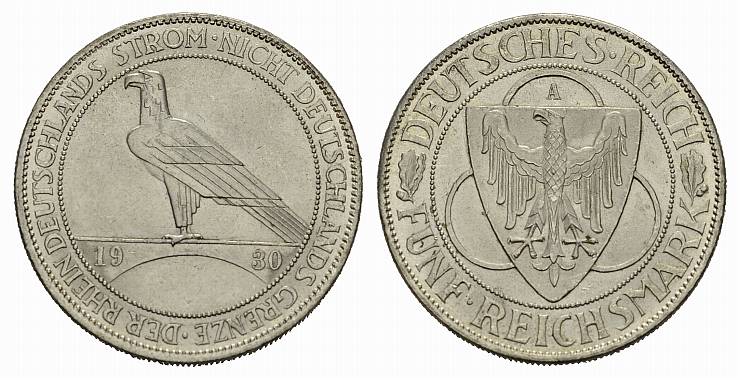 Foto Weimarer Republik 5 Reichsmark 1930, A