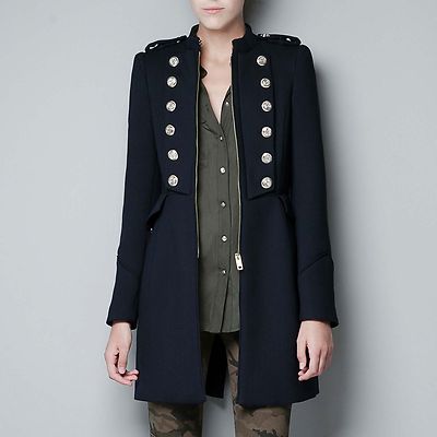Foto Zara A/w 2012. Military Wool Coat With Gold Buttons. Colour Navy Size S M L