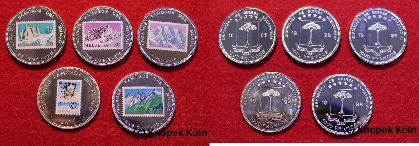 Foto Äquatorial Guinea 5 x 1000 Francos coloriert 1994-1996 foto 787706
