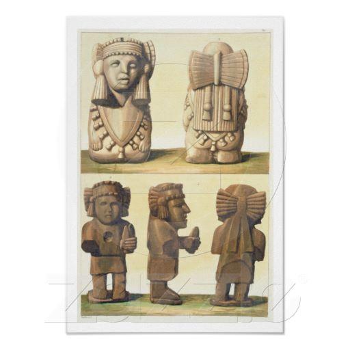 Foto Ídolos aztecas, México (litografía de color) Impresiones foto 590091