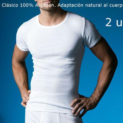 Foto 2 Camisetas M/c Abanderado 56/xl Algodon 100%  Blanco T-shirt Natural Body Fit foto 198872