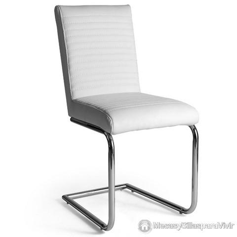 Foto 2 sillas de comedor en polipiel blanca mod. diana foto 293329