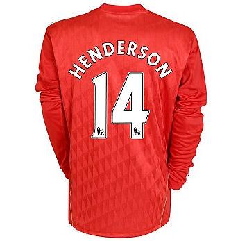 Foto 2010-11 Liverpool Long Sleeve Home Shirt (Henderson 14) foto 892214
