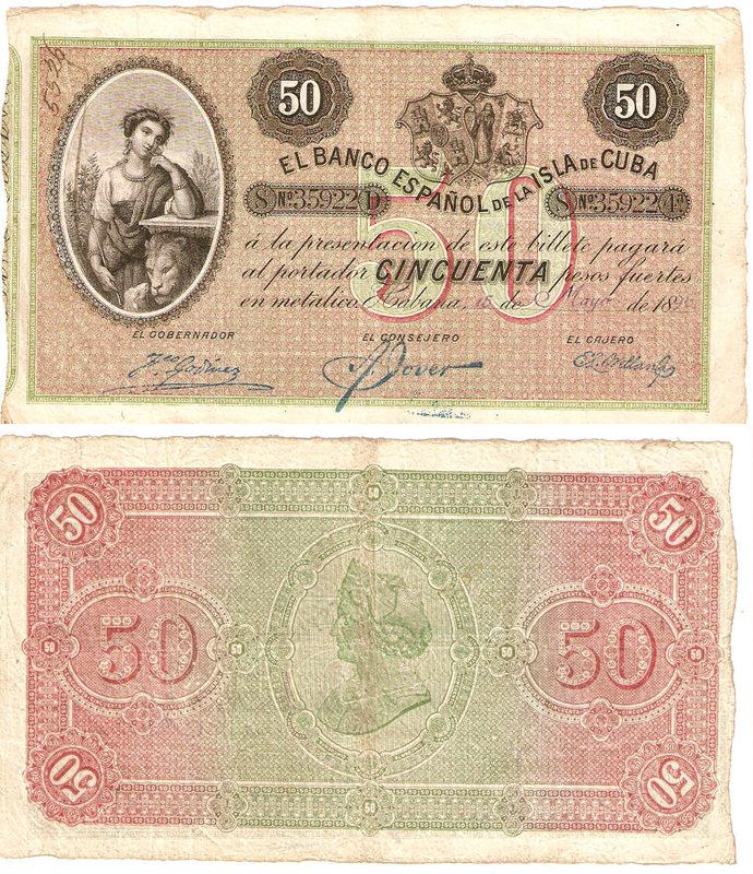 Foto 50 pesetas Banco español de Cuba. 15 de mayo de 1896 foto 612922