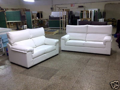 Foto ██► conjunto sofa 3+2 plazas poli piel blanco  ◄██ foto 283589