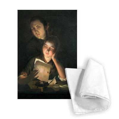 Foto A Girl reading a letter by Candlelight, with.. - Tea Towel 100% Co ... foto 615764