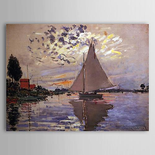 Foto Aceite famosa pintura Un velero en Le Petit-Gennevilliers por Claude Monet foto 923495