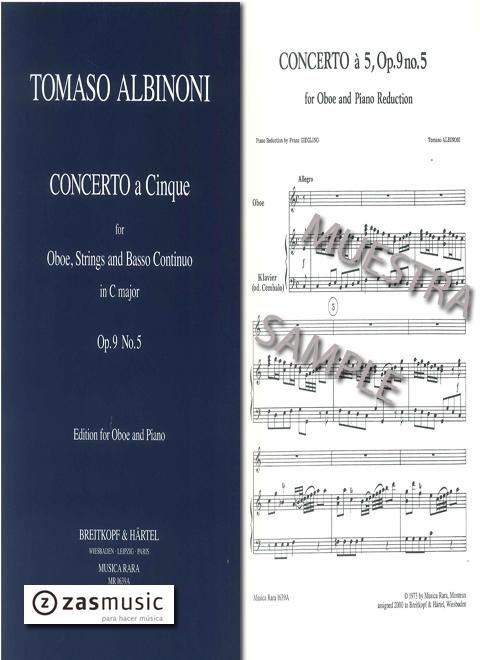 Foto albinoni, tomaso (1671-1750): concerto a cinque for oboe, st foto 783473