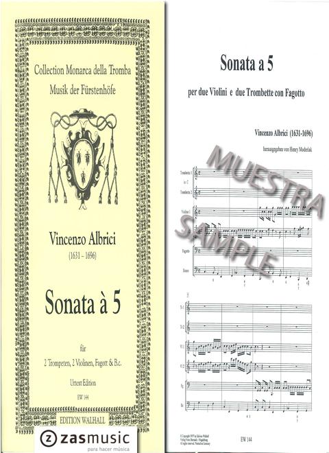 Foto albraci, vicenzo: sonata à 5 fur 2 trompeten, 2 violinen, fa foto 201754